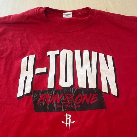 HOUSTON ROCKETS Run As One 2018 Playoff Shirt Adult XL Travis Scott Round 2-Game - Picture 2 of 6